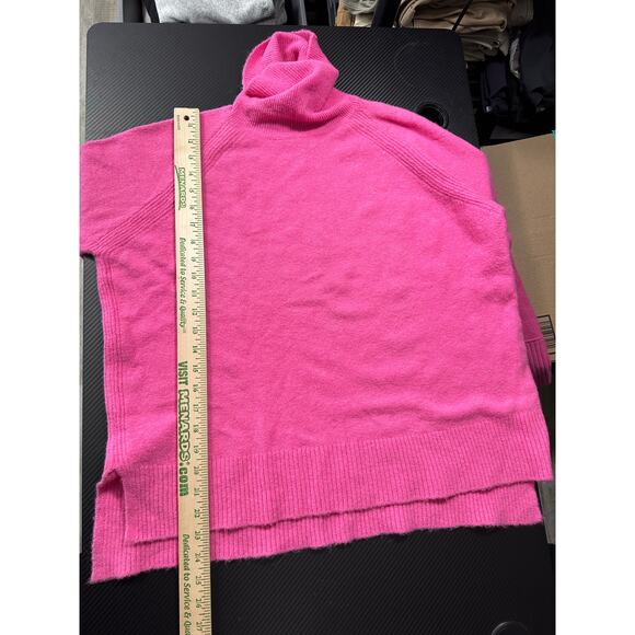J.Crew Turtleneck Sweater Supersoft Yarn Side Slits Pink Size Medium Wool Alpaca - Picture 5 of 12